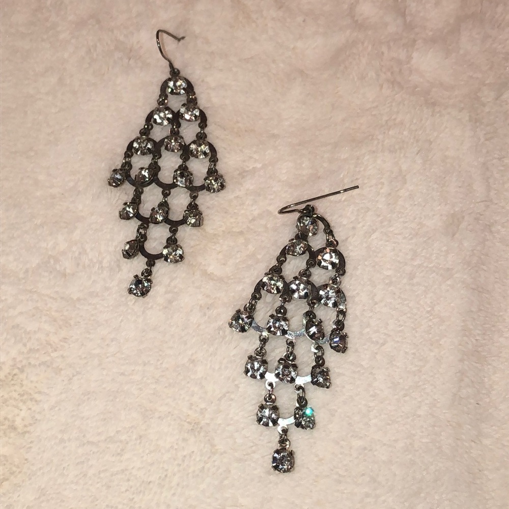 Stylish rhinestone chandelier earrings like new beautiful on